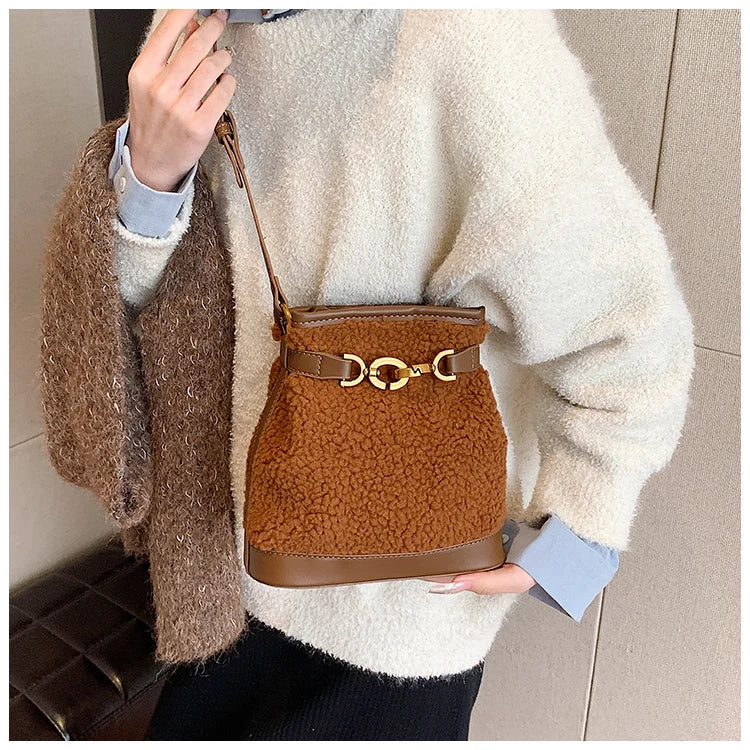 Brynlee Sherpa Bucket Bag