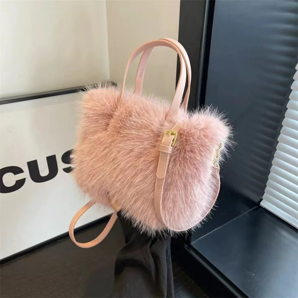 Victoria Pearl Plush Handbag