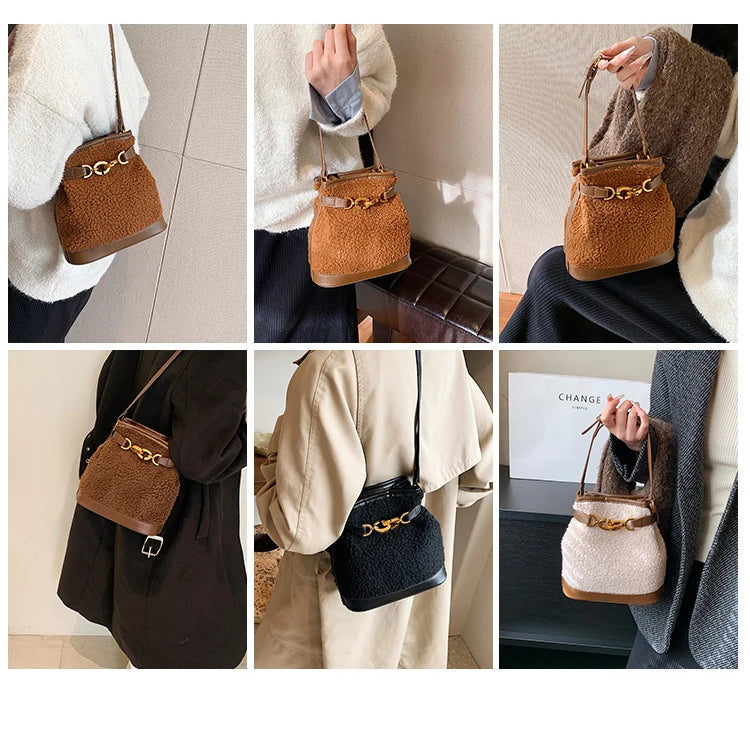 Brynlee Sherpa Bucket Bag