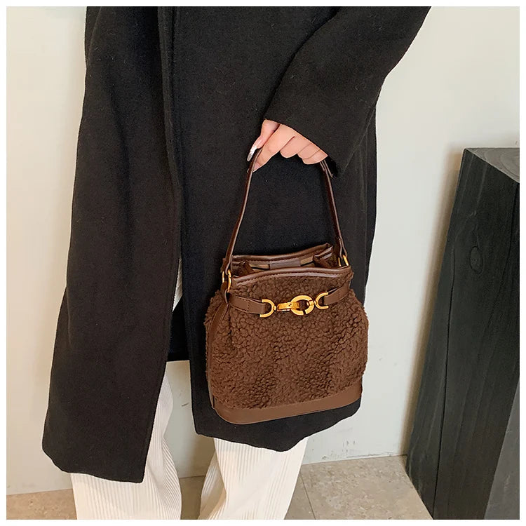 Brynlee Sherpa Bucket Bag