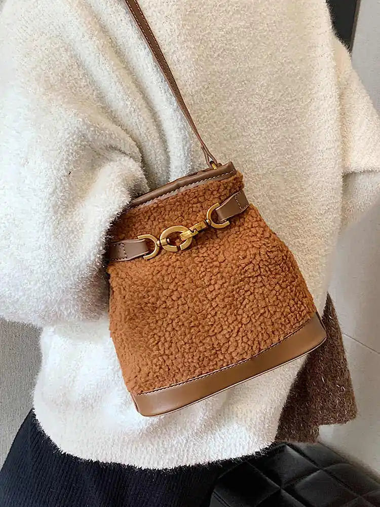 Brynlee Sherpa Bucket Bag