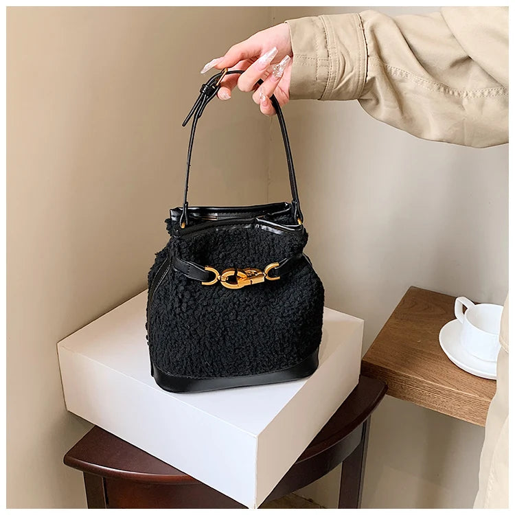 Brynlee Sherpa Bucket Bag
