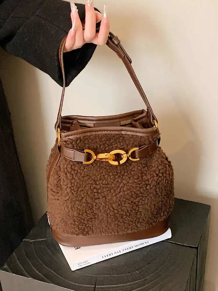 Brynlee Sherpa Bucket Bag