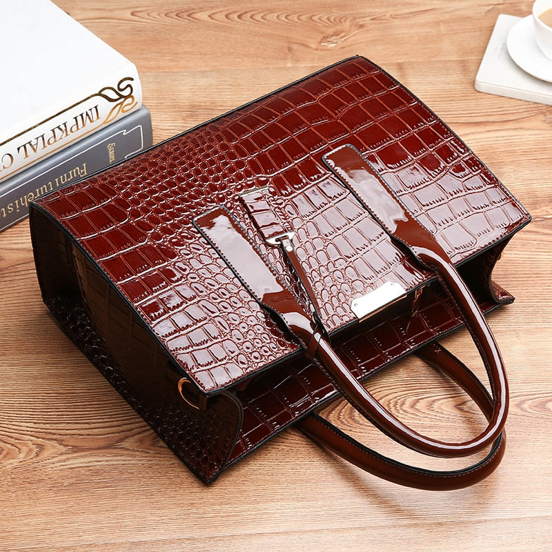 Diana Crocodile Print Tote
