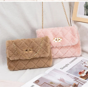 Karina Quilted Fur Handbag