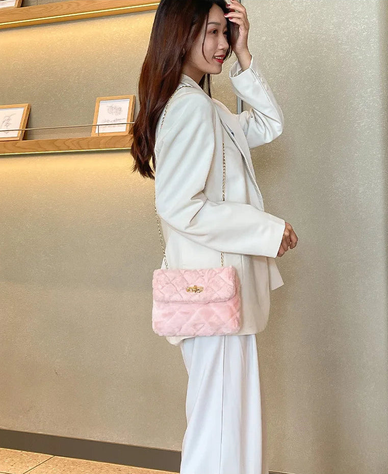 Karina Quilted Fur Handbag