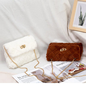 Karina Quilted Fur Handbag