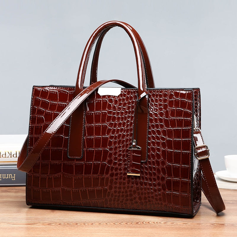 Diana Crocodile Print Tote